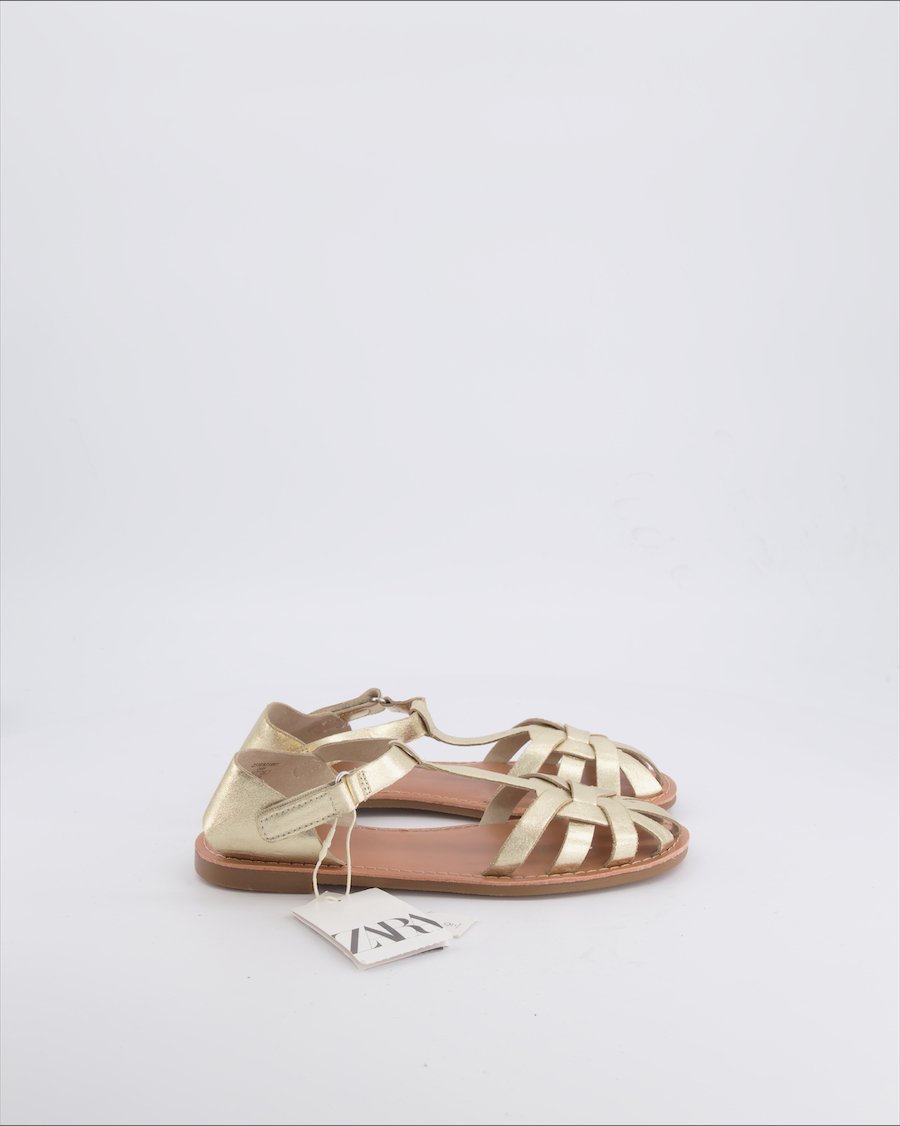 Zara Sandals Vegan leather Gold 35 EU
