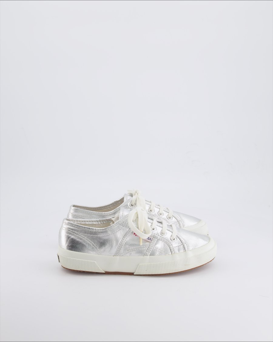 Superga Trainers Leather Silver 37 EU