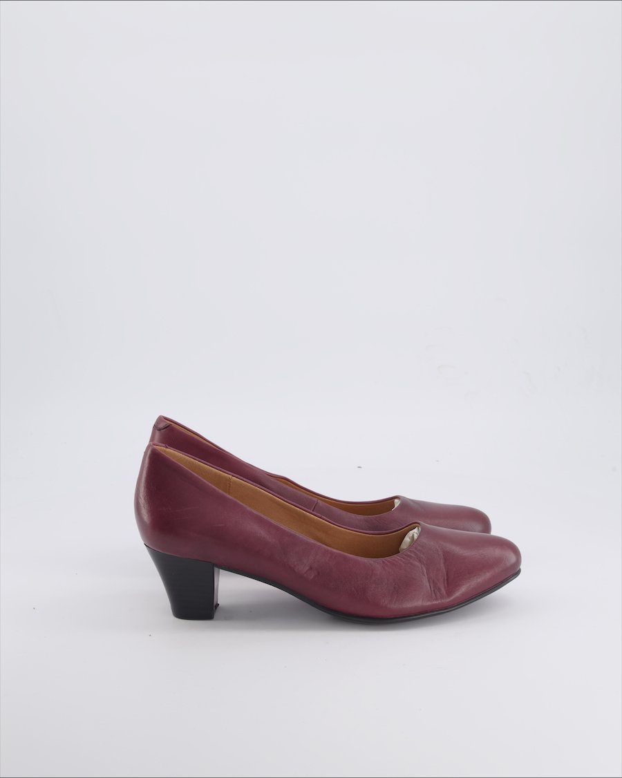 Caprice Heels Leather Burgundy 40 EU