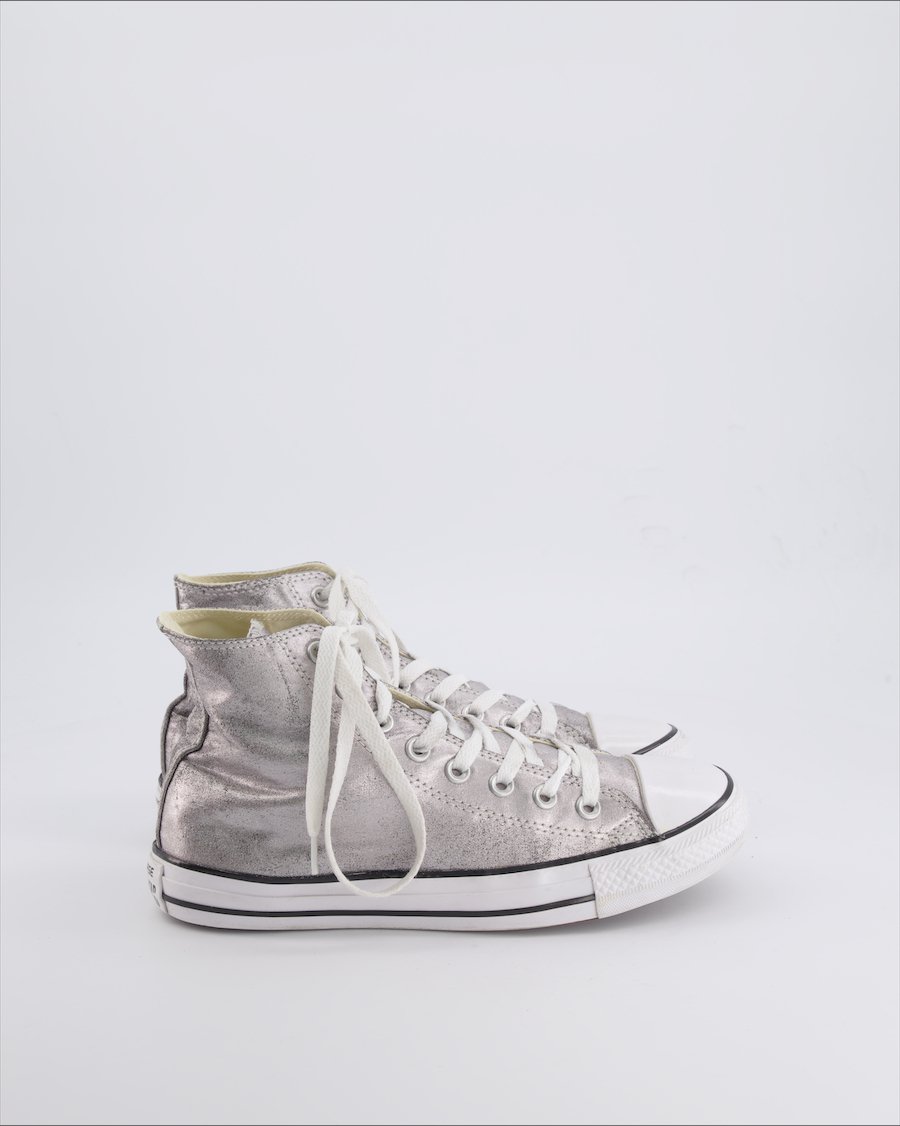 Converse Trainers Leather Silver 39.5 EU