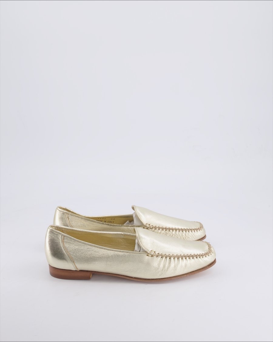 Pascucci Flats Leather Gold 40 EU