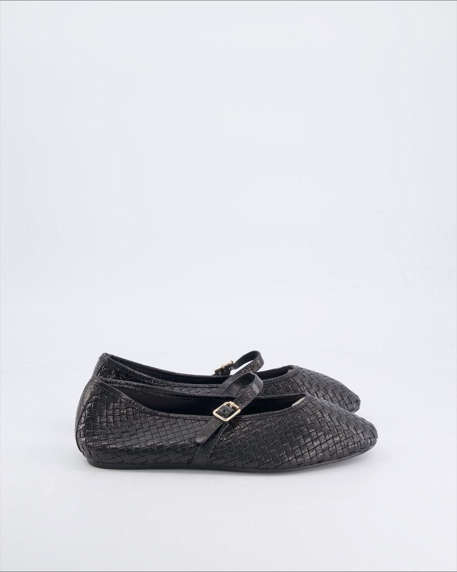 H&m Ballet flats Leather Black 39 EU