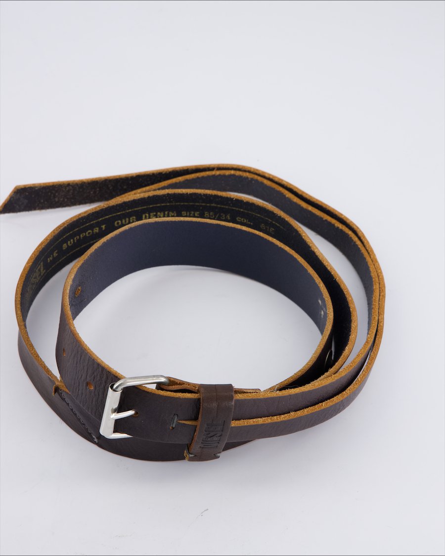 Diesel Belts Leather Brown 85 cm