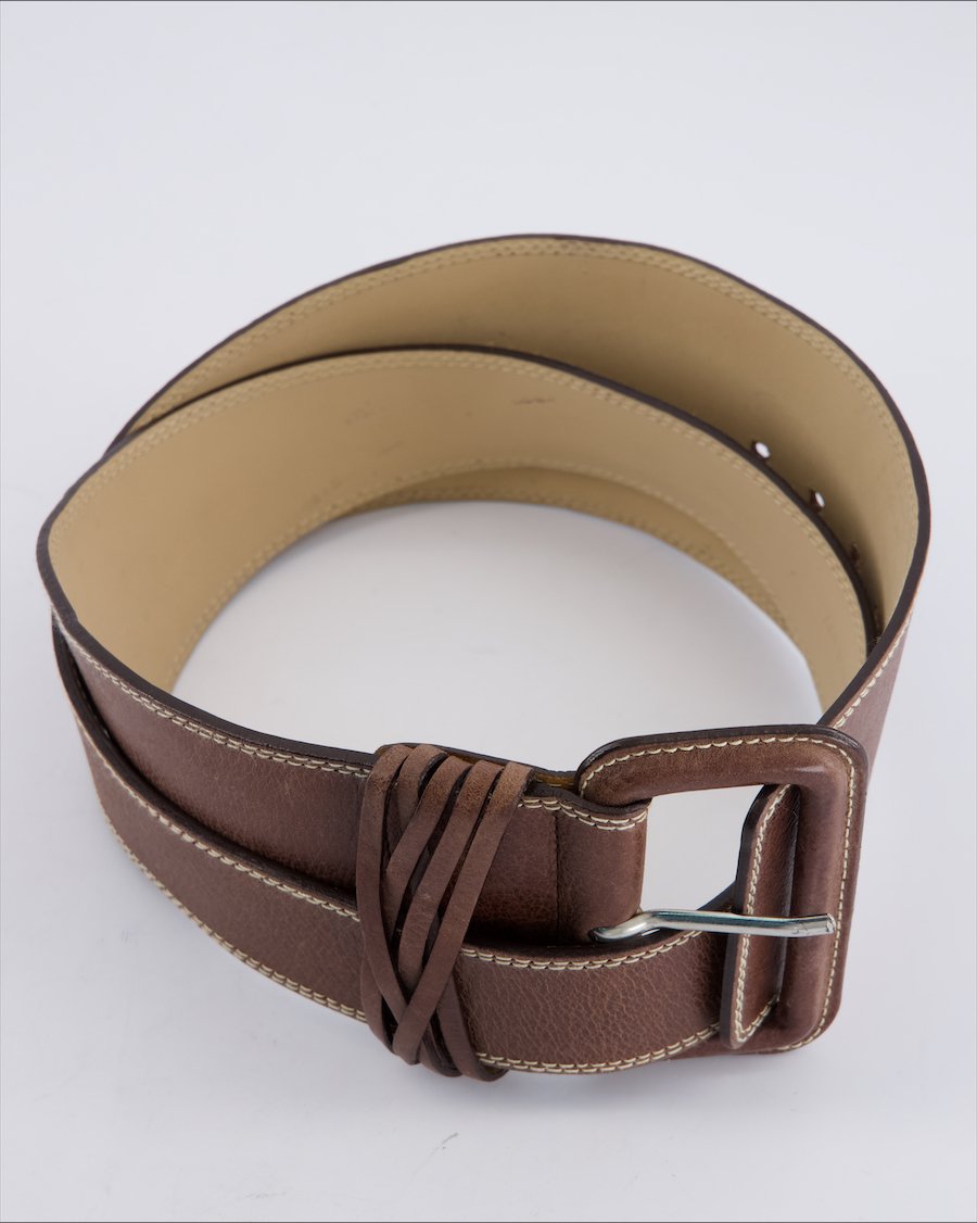 Marc Cain Others Leather Brown 90 cm