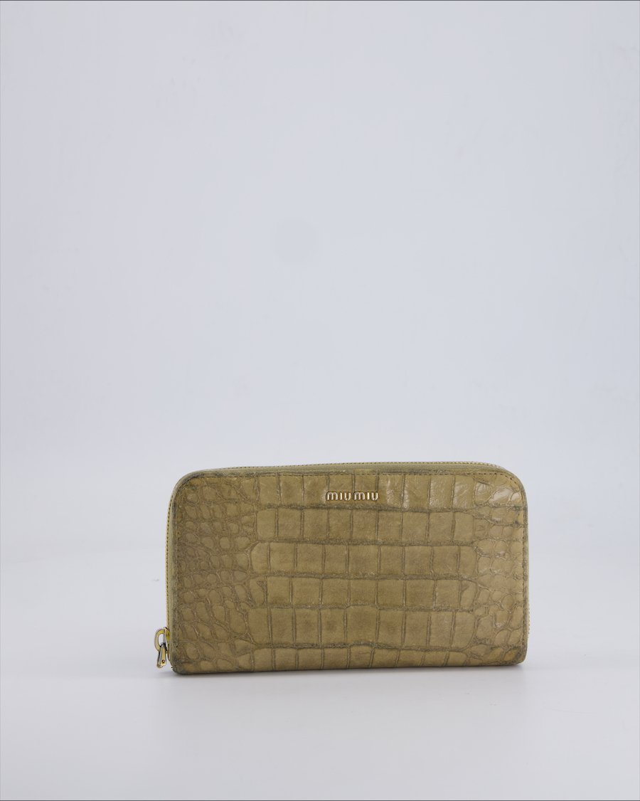 Miu Miu Wallets Leather Khaki