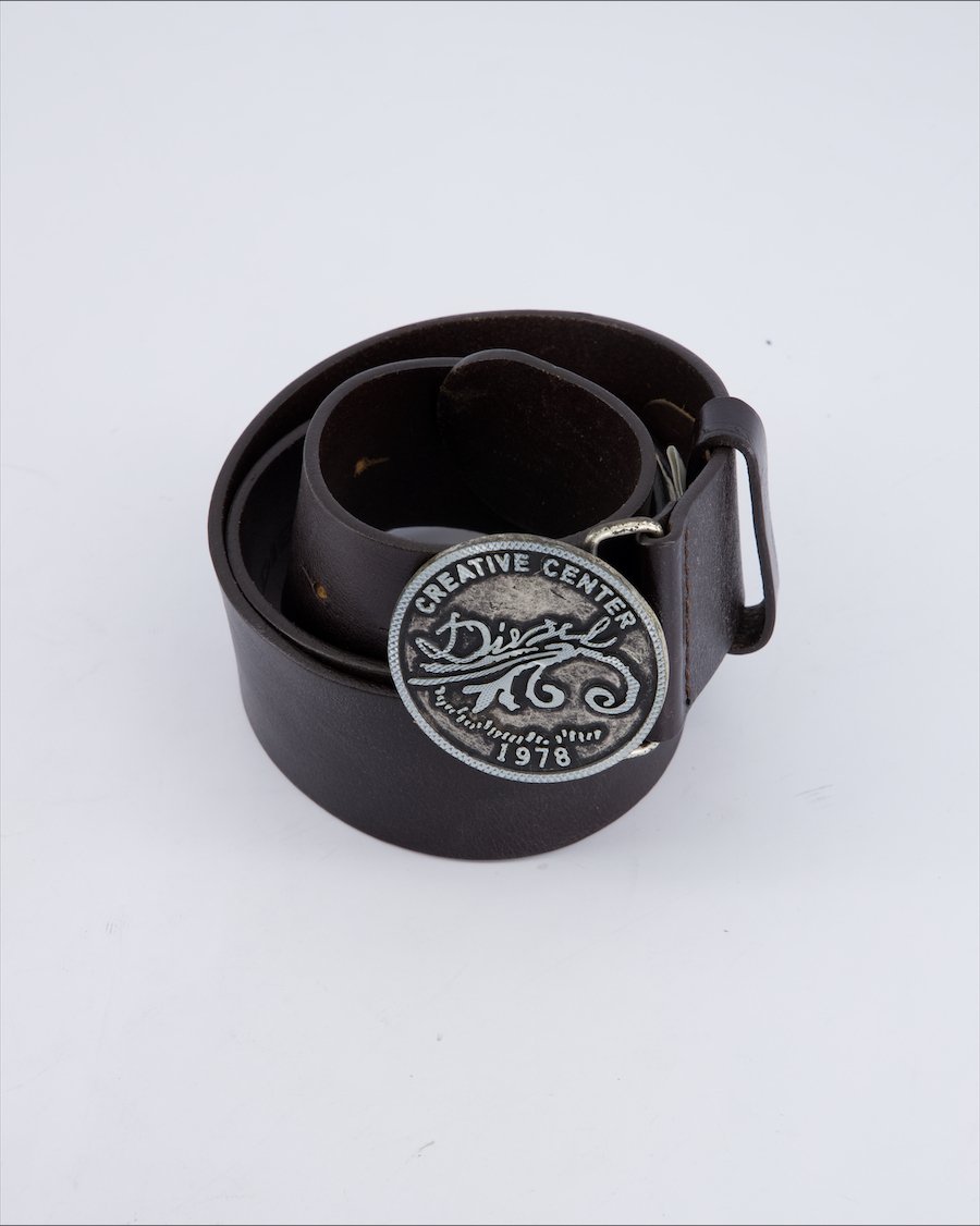 Diesel Belts Leather Brown 85 cm
