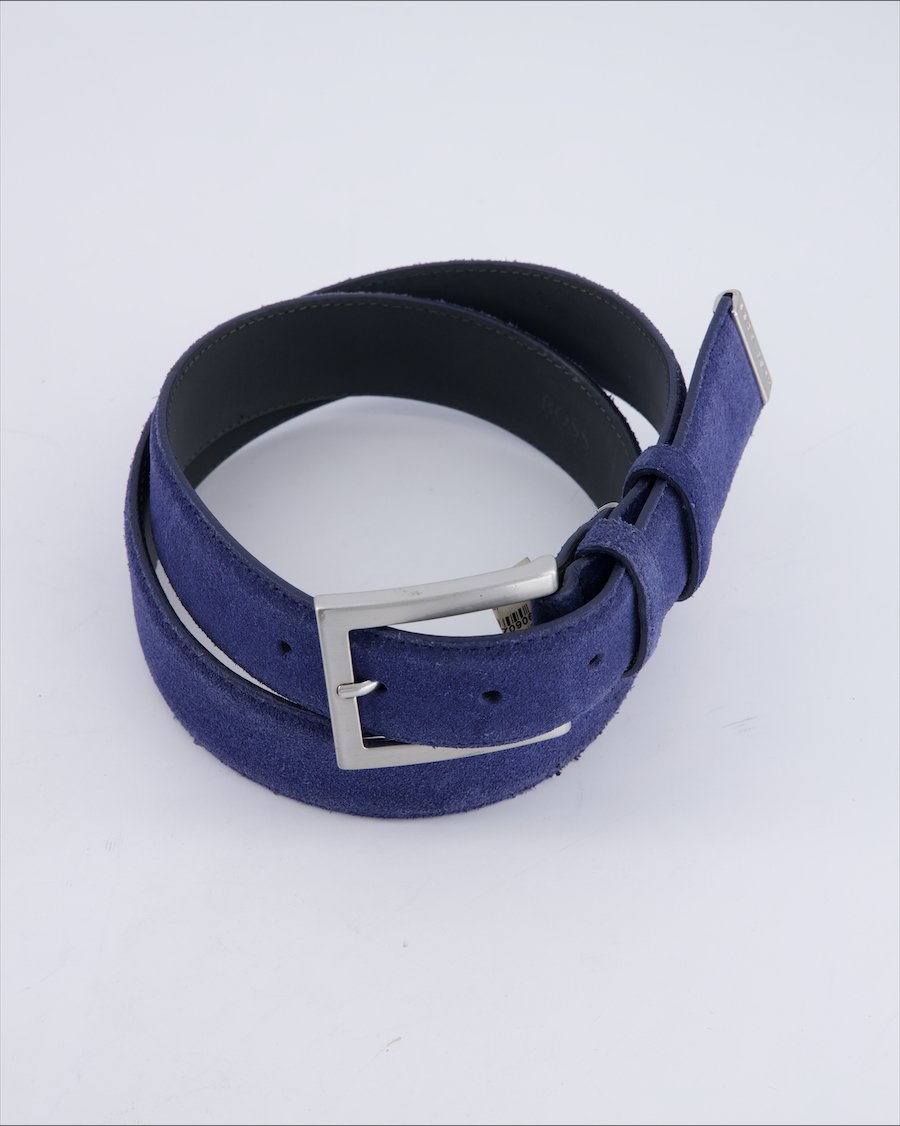 Hugo Boss Belts Suede Blue 85 cm
