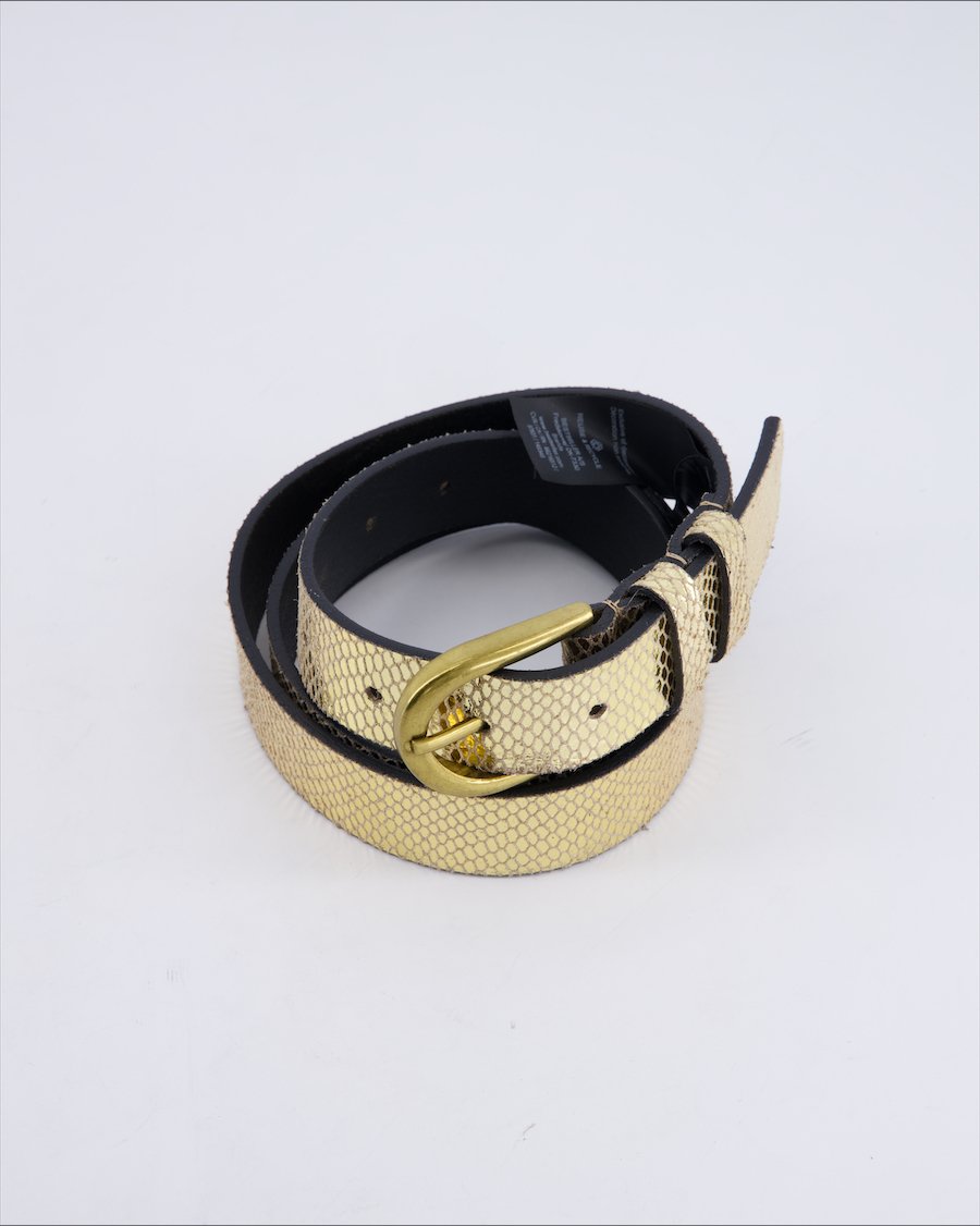 Pieces Chains Leather Gold 90 cm