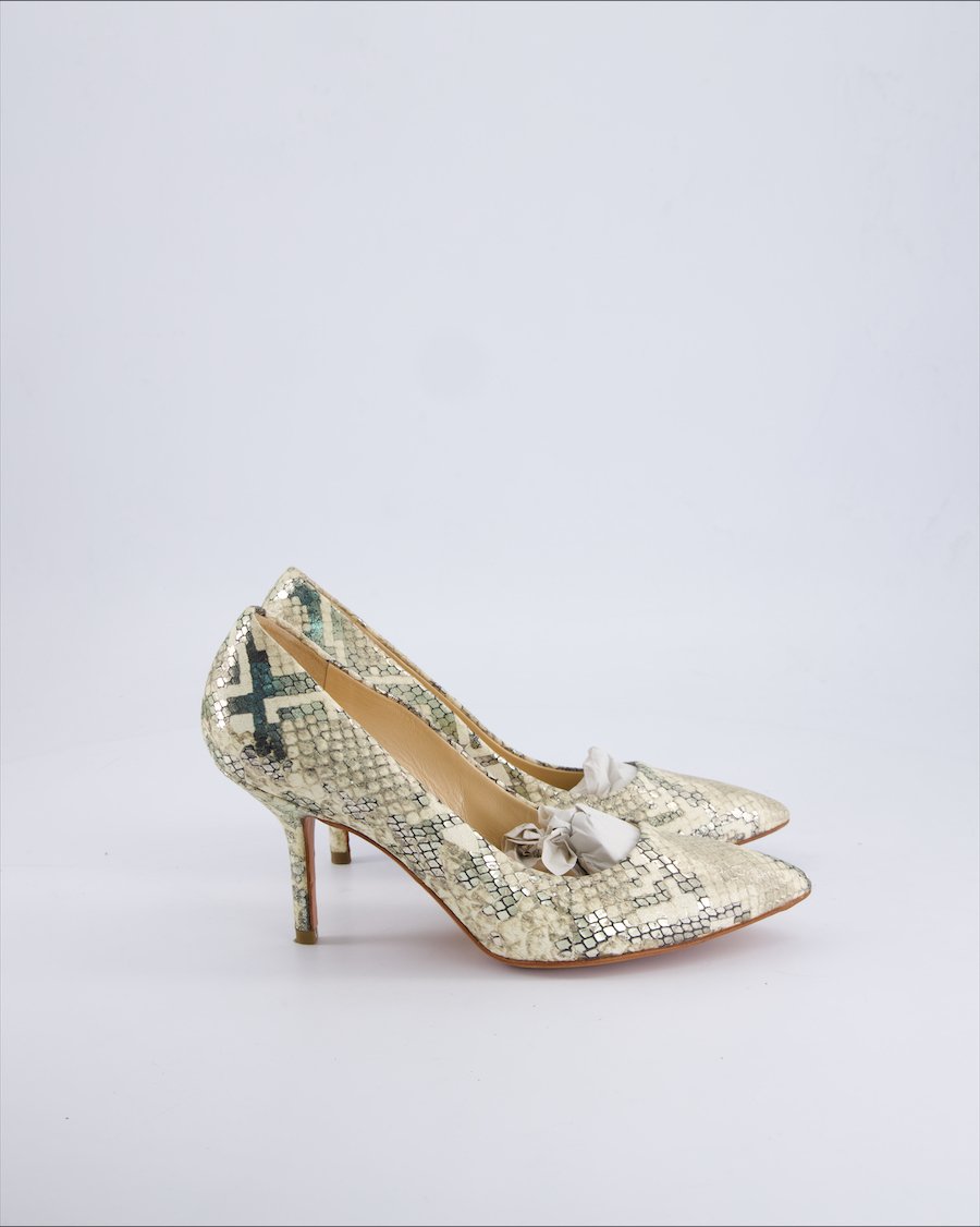 Andrea Pisani Heels Leather Beige 38.5 EU