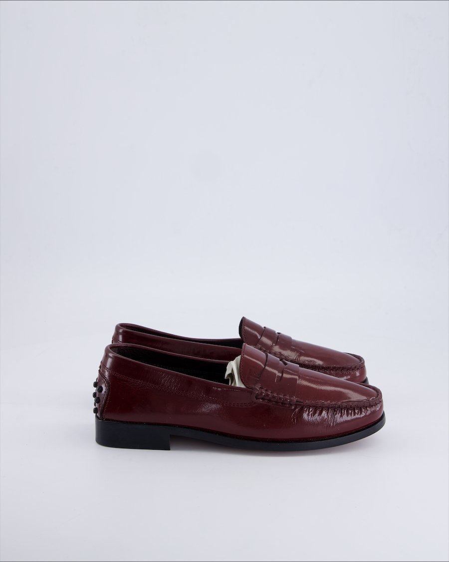 Tod's Flats Leather Burgundy 36 EU
