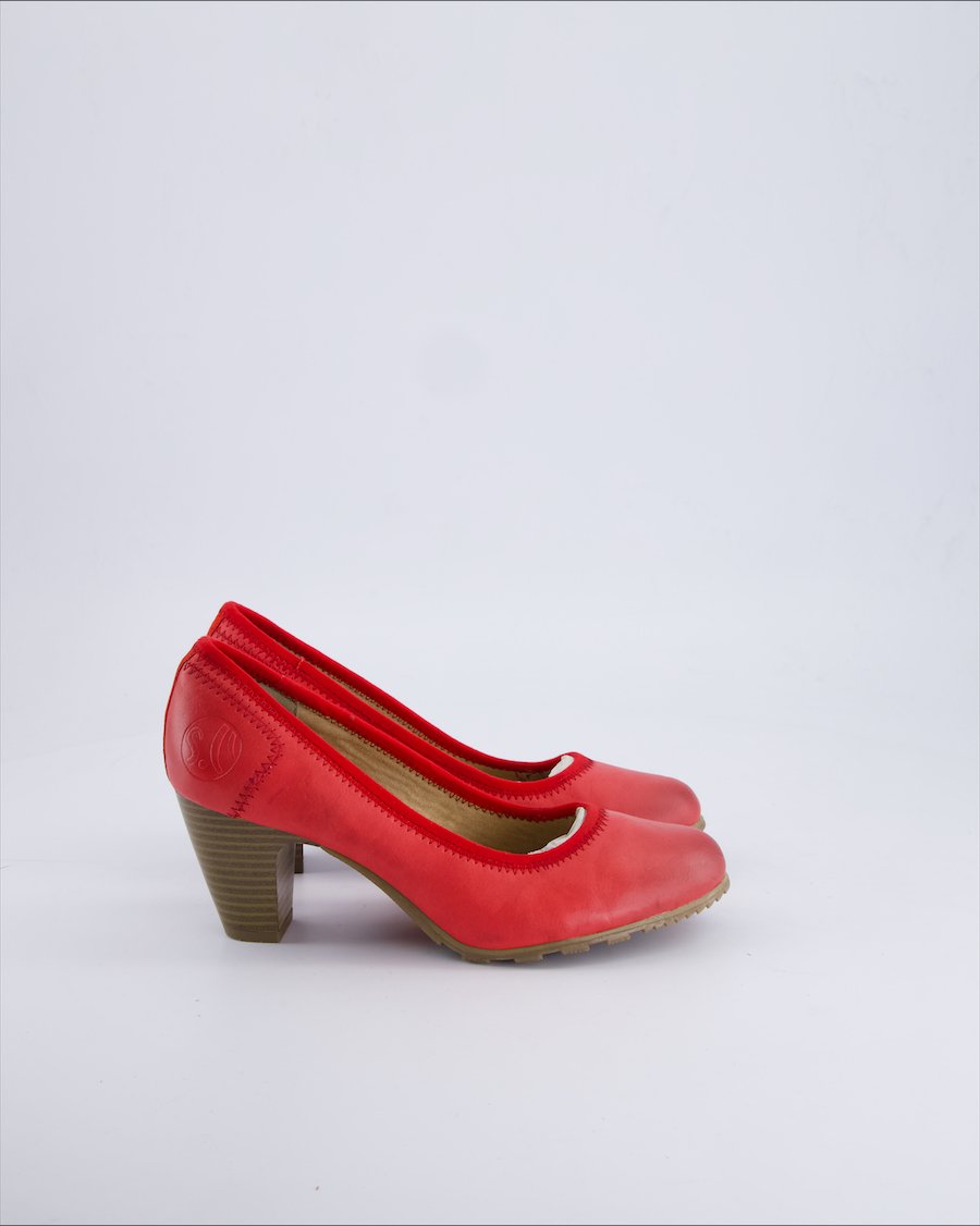 S Oliver Heels Leather Red 37 EU