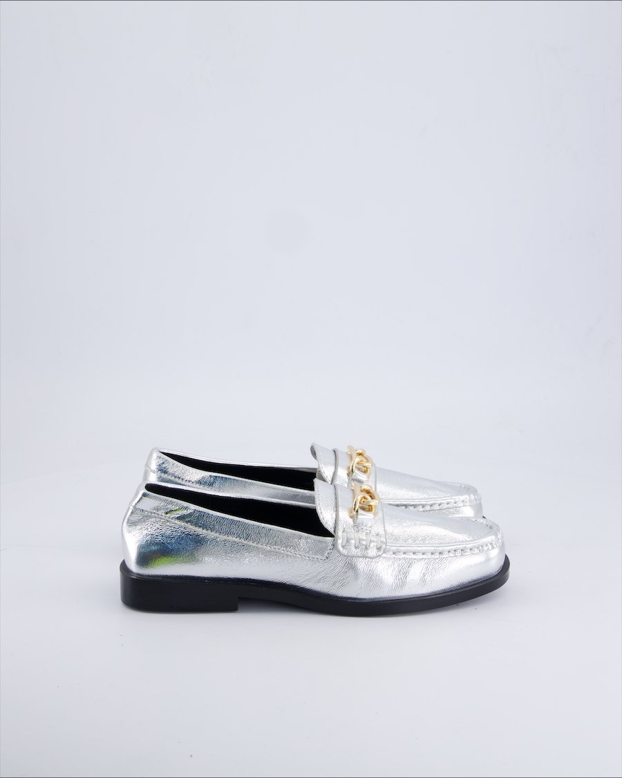 H&m Flats Leather Silver 36 EU
