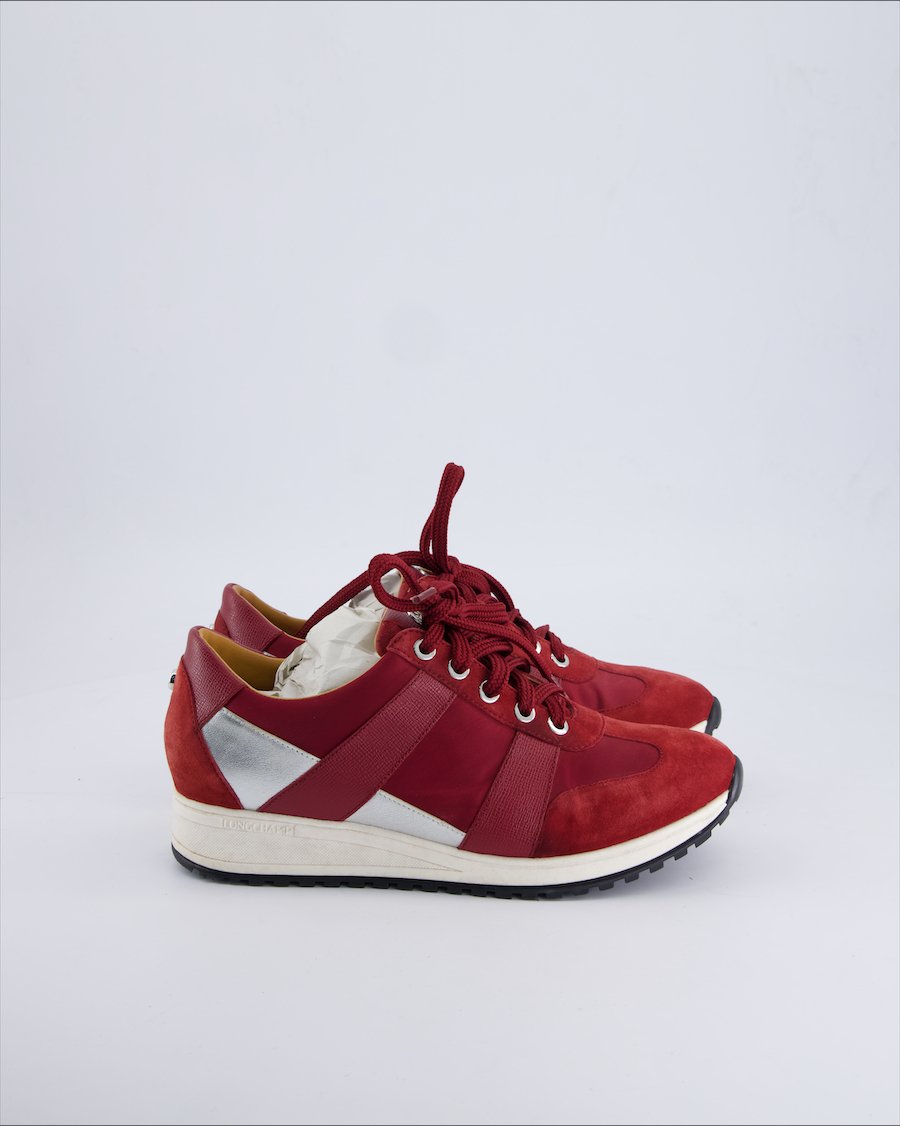 Longchamp Trainers Suede Burgundy 38 EU