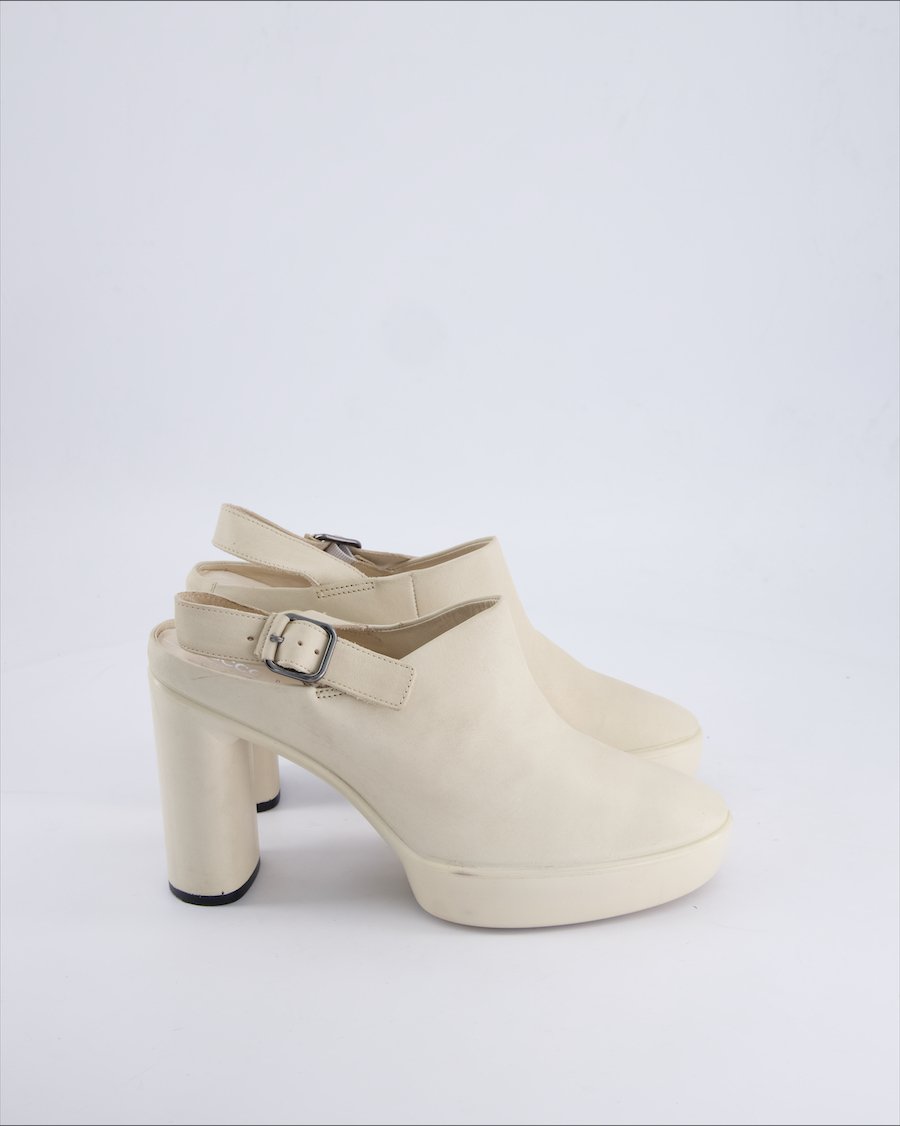 Ecco Heels Leather Beige 40 EU