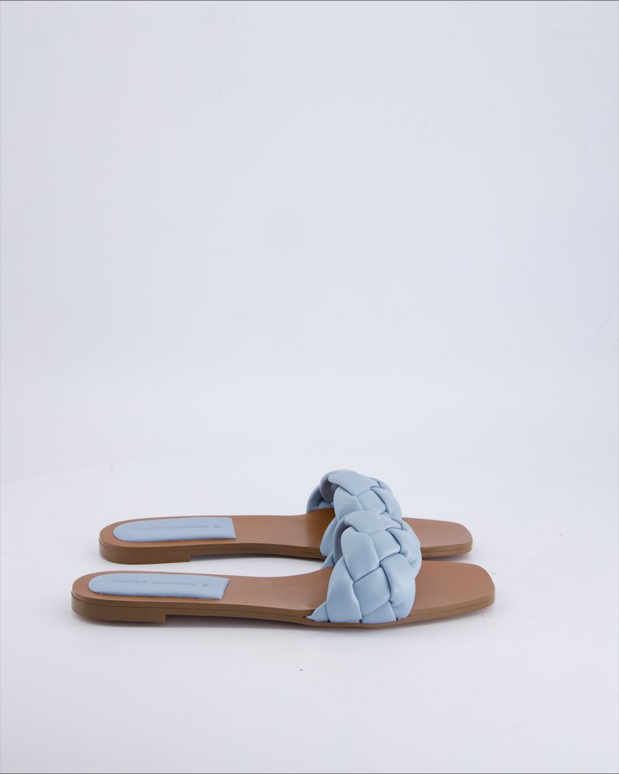 Pull&bear Sandals Vegan leather Turquoise 39 EU