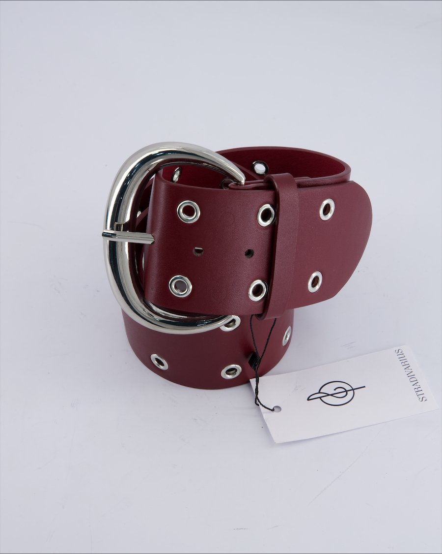 Stradivarius Chains Leather Burgundy 80 cm
