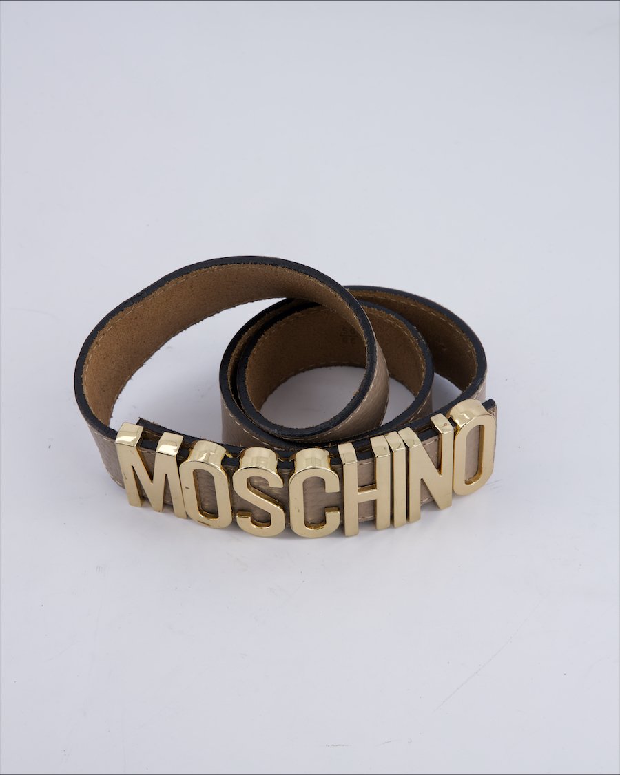 Moschino Chains Leather Beige 95 cm