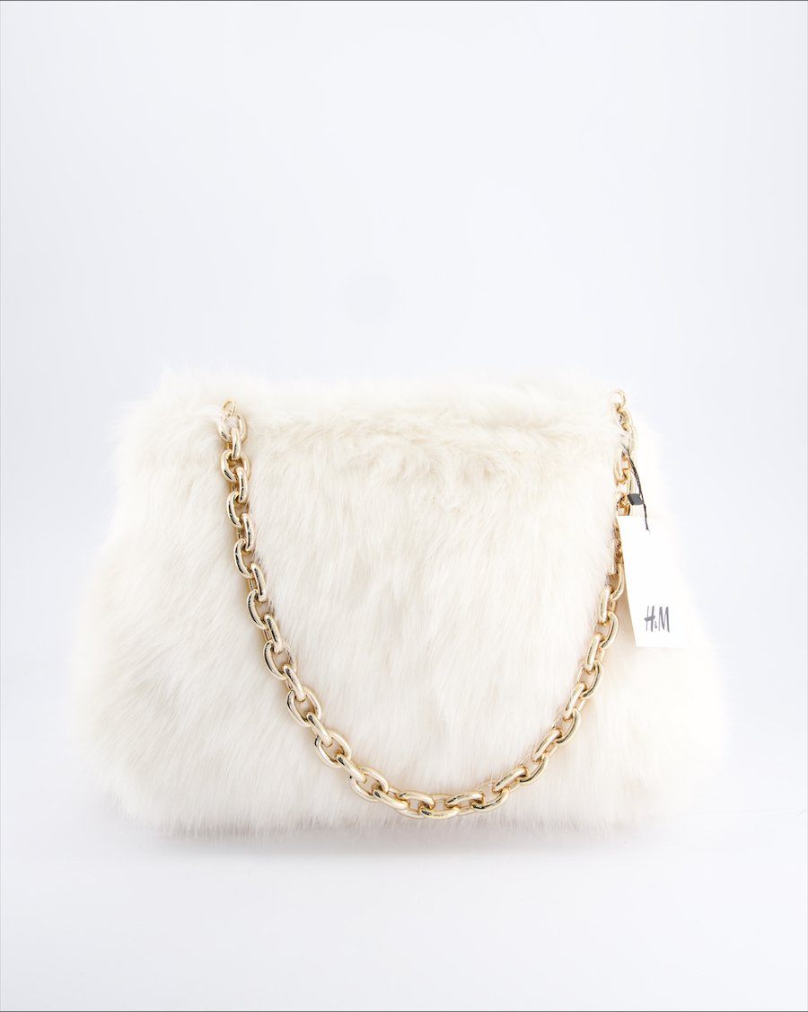 H&m Shoulder bags Faux fur White