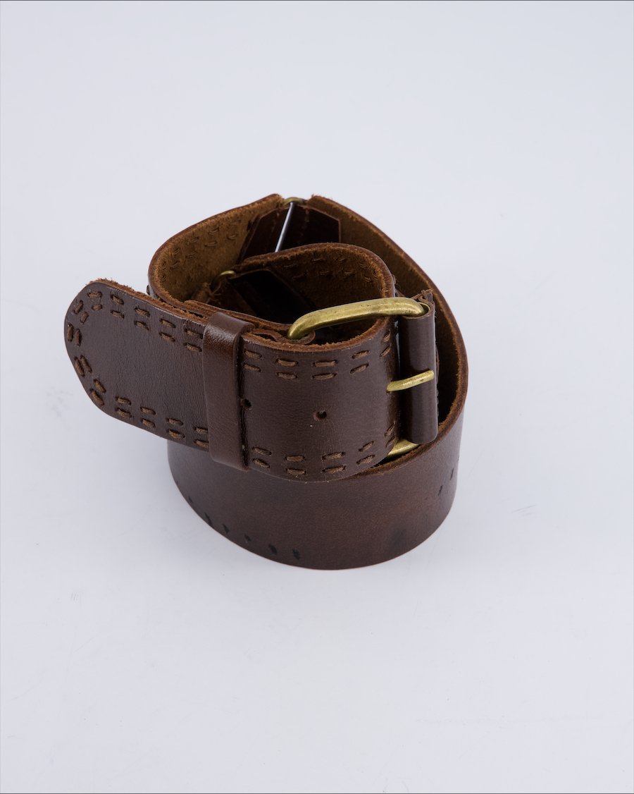 Mango Chains Leather Brown 85 cm
