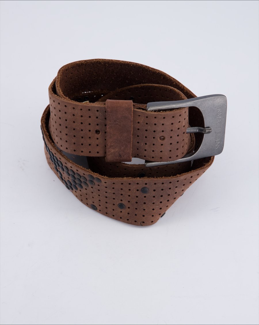Armani Jeans Belts Leather Brown 95 cm