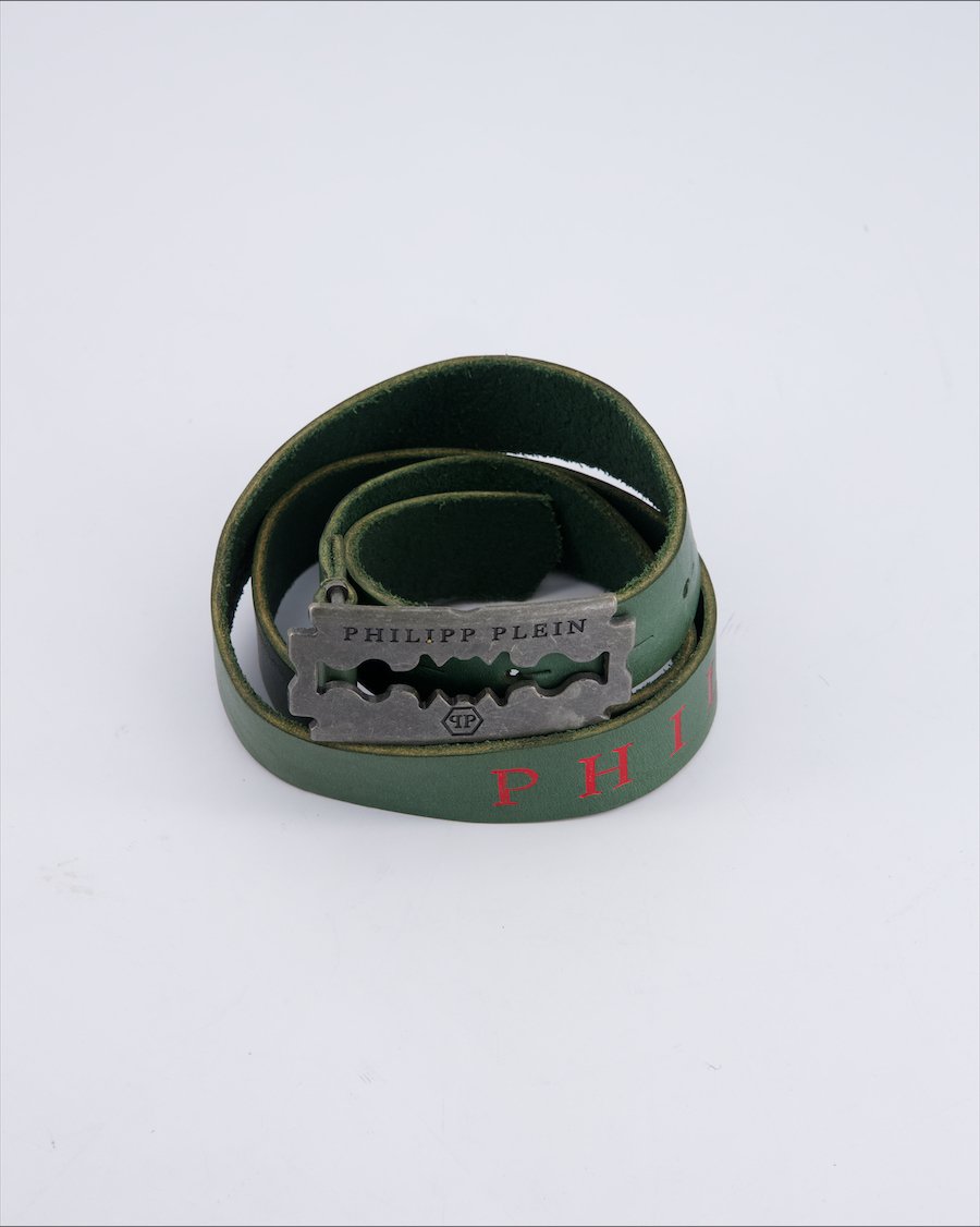 Philipp Plein Belts Leather Green 90 cm