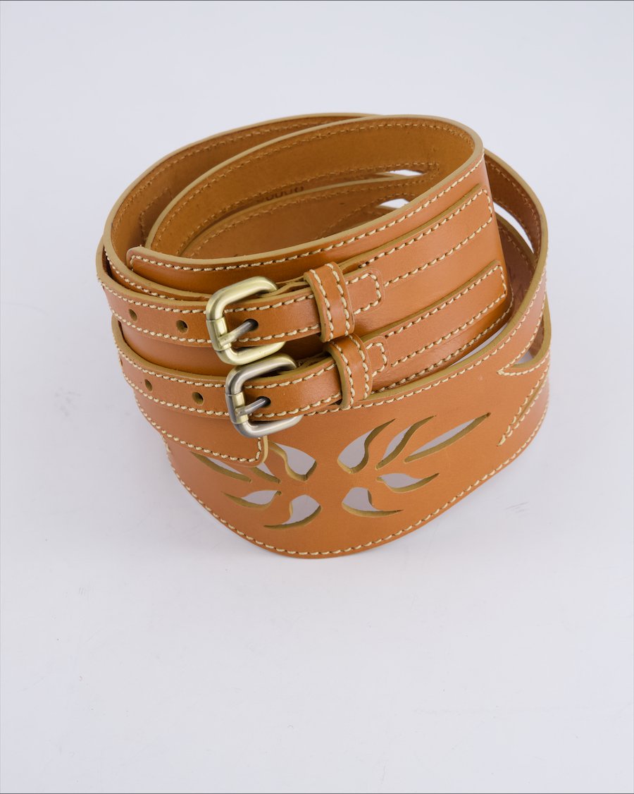 Leyva Chains Leather Camel 85 cm