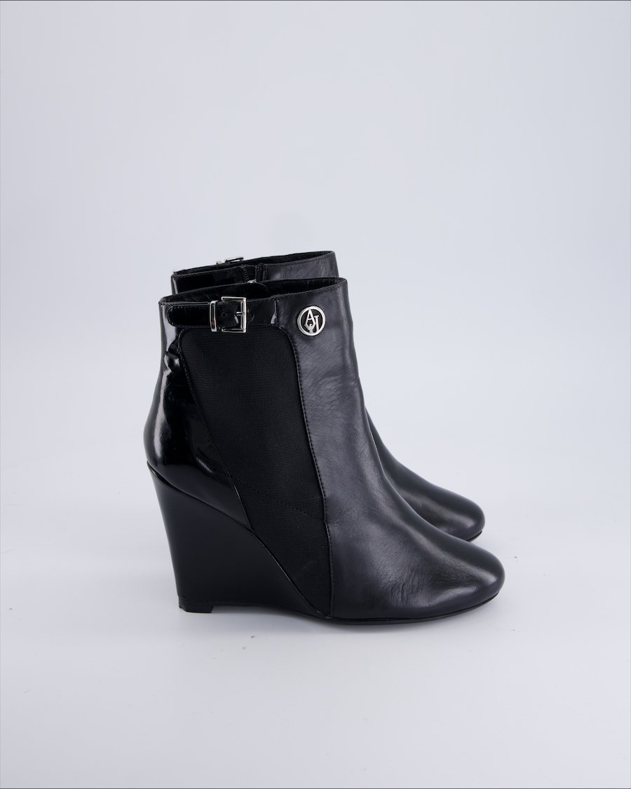 Armani Jeans Ankle Boots Leather Black 40 EU