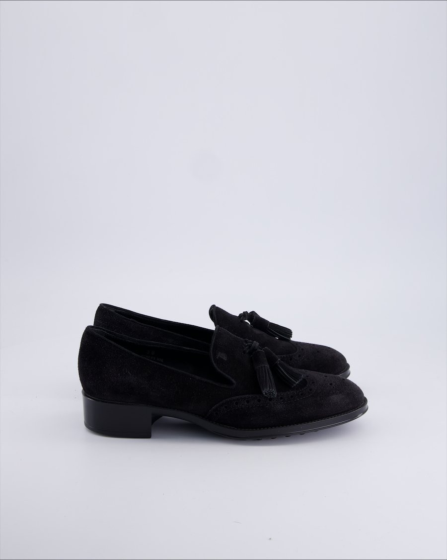 Tod's Flats Suede Black 38 EU