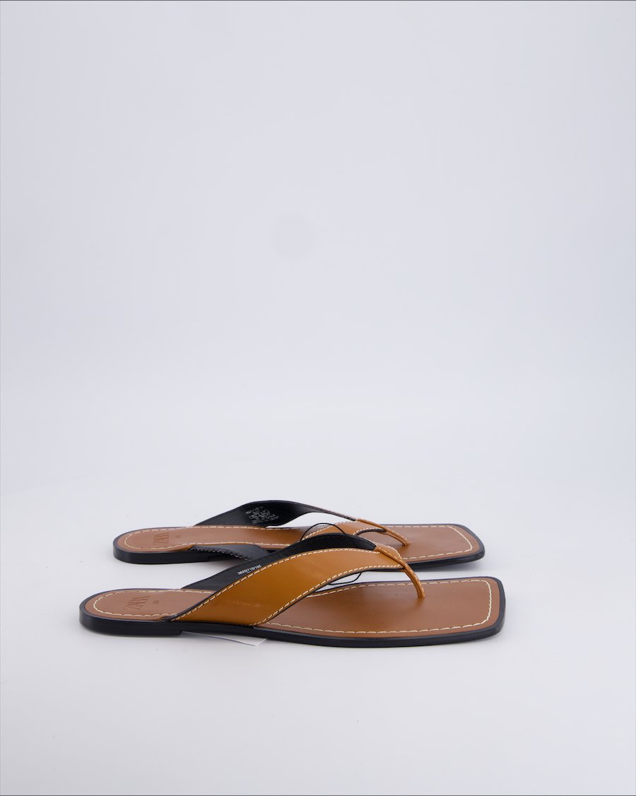 Zara Sandals Polyurethane Camel 39 EU