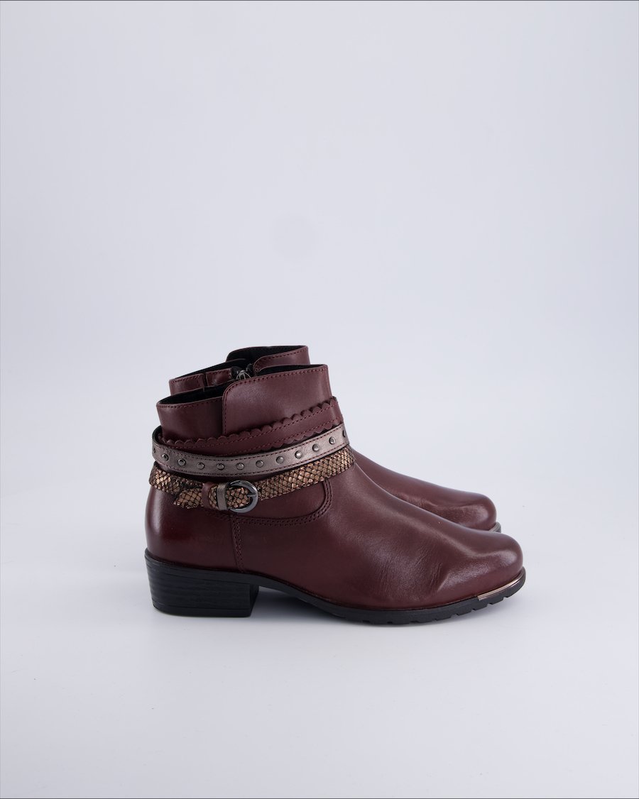Caprice Ankle Boots Leather Burgundy 37.5 EU