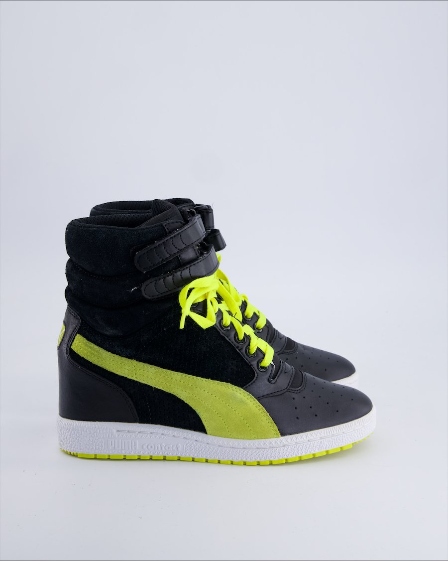 Puma Sky Wedge Trainers Leather Black 38.5 EU