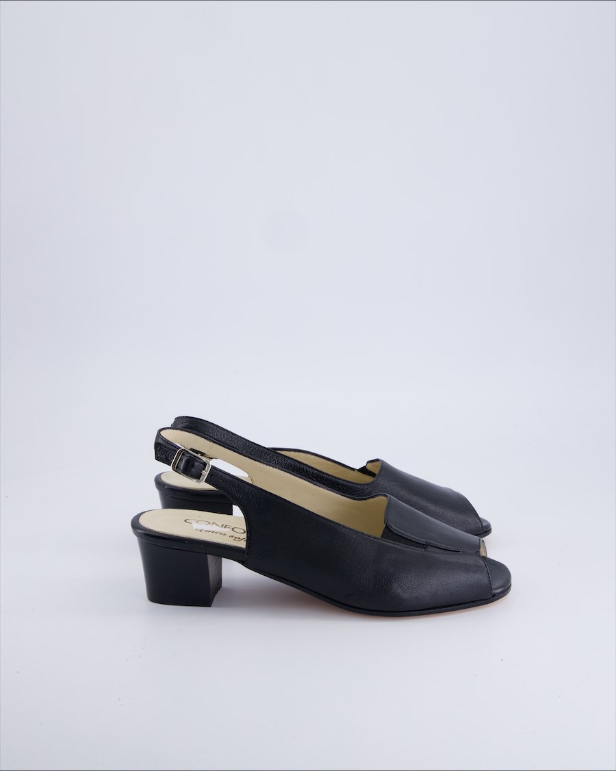 Confort Heels Leather Black 38 EU