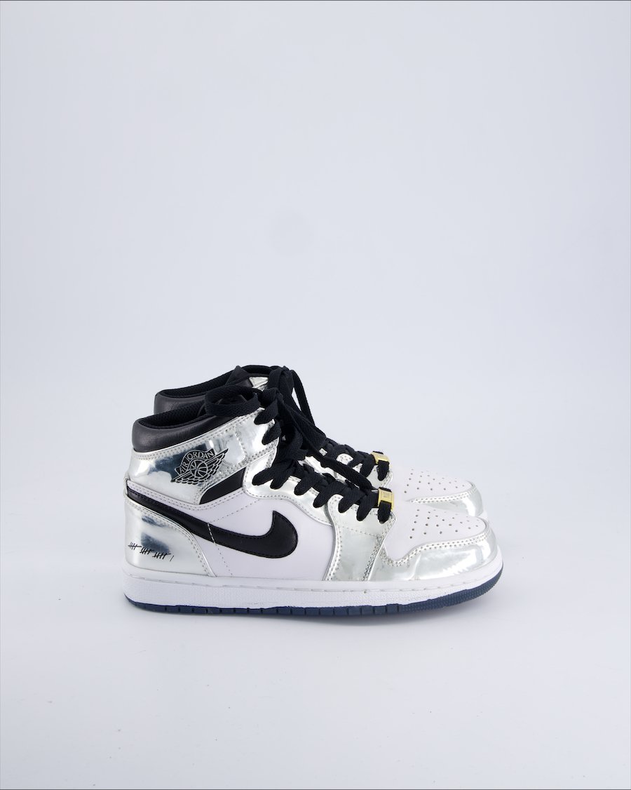 Jordan 1 Retro High Think 16 Trainers Leather Silver 37.5 EU