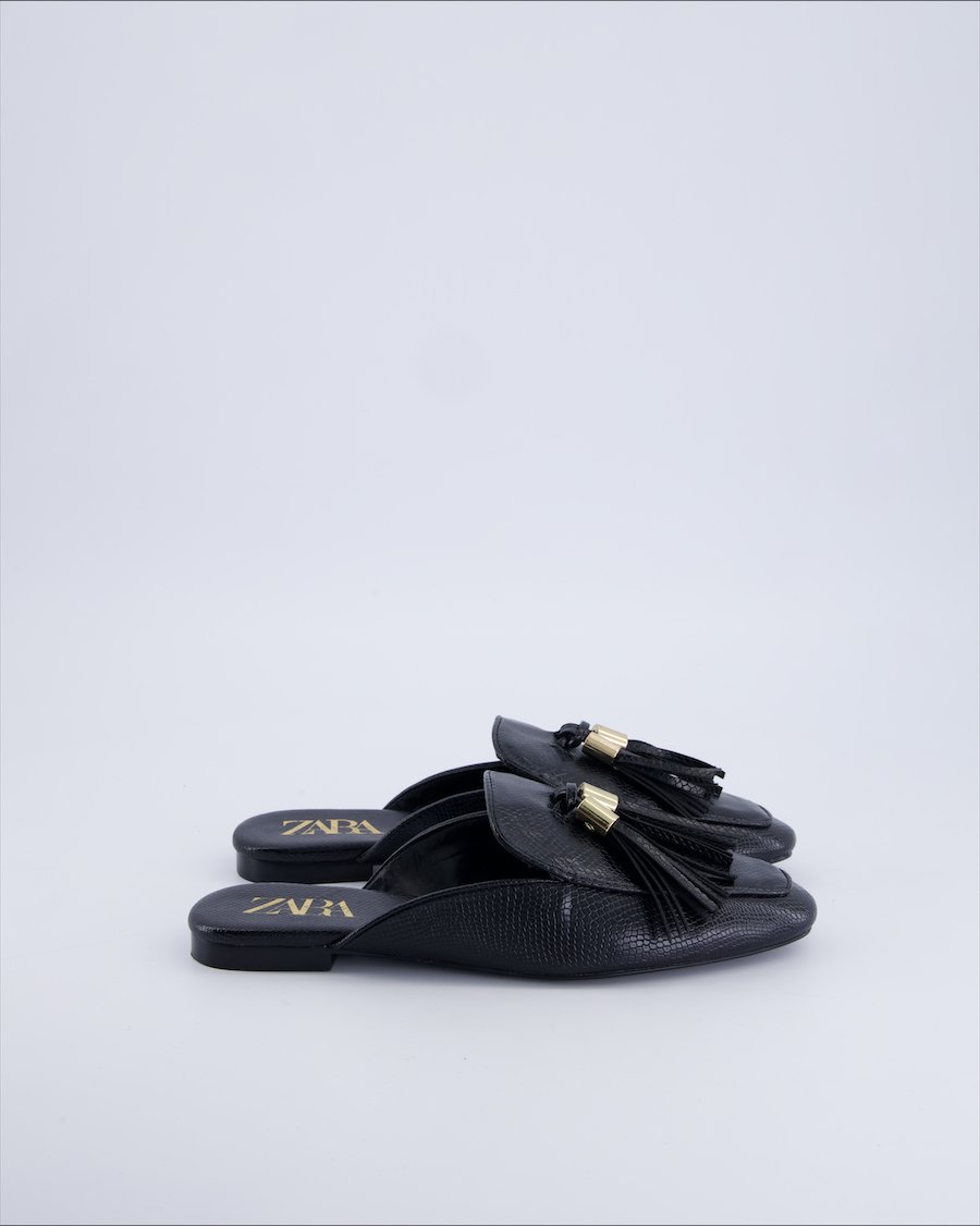Zara Sandals Polyurethane Black 36 EU