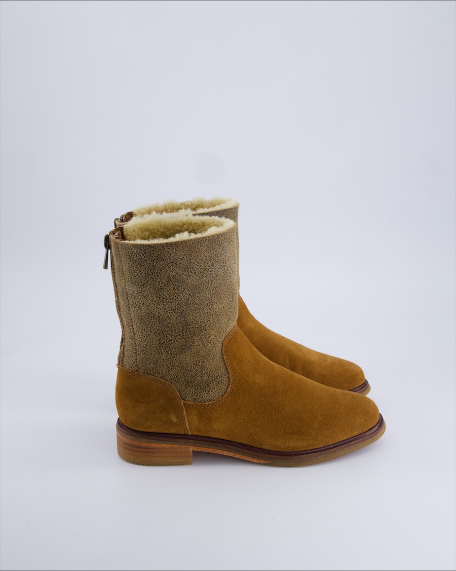 Clarks Ankle Boots Leather Camel 37 EU