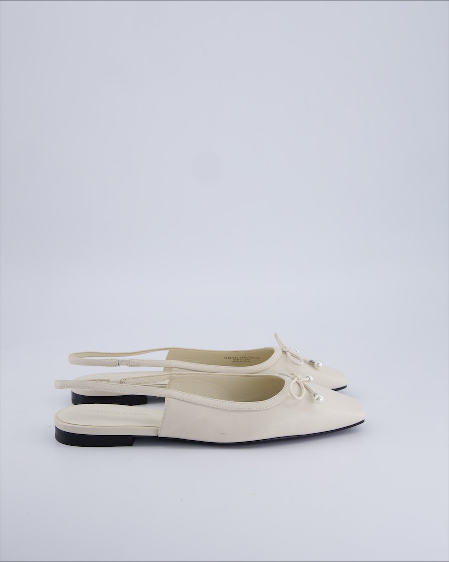Charles & Keith Sandals Leather Beige 39 EU