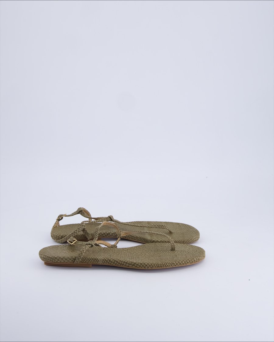 Carrano Flip flops Leather Green 38 EU
