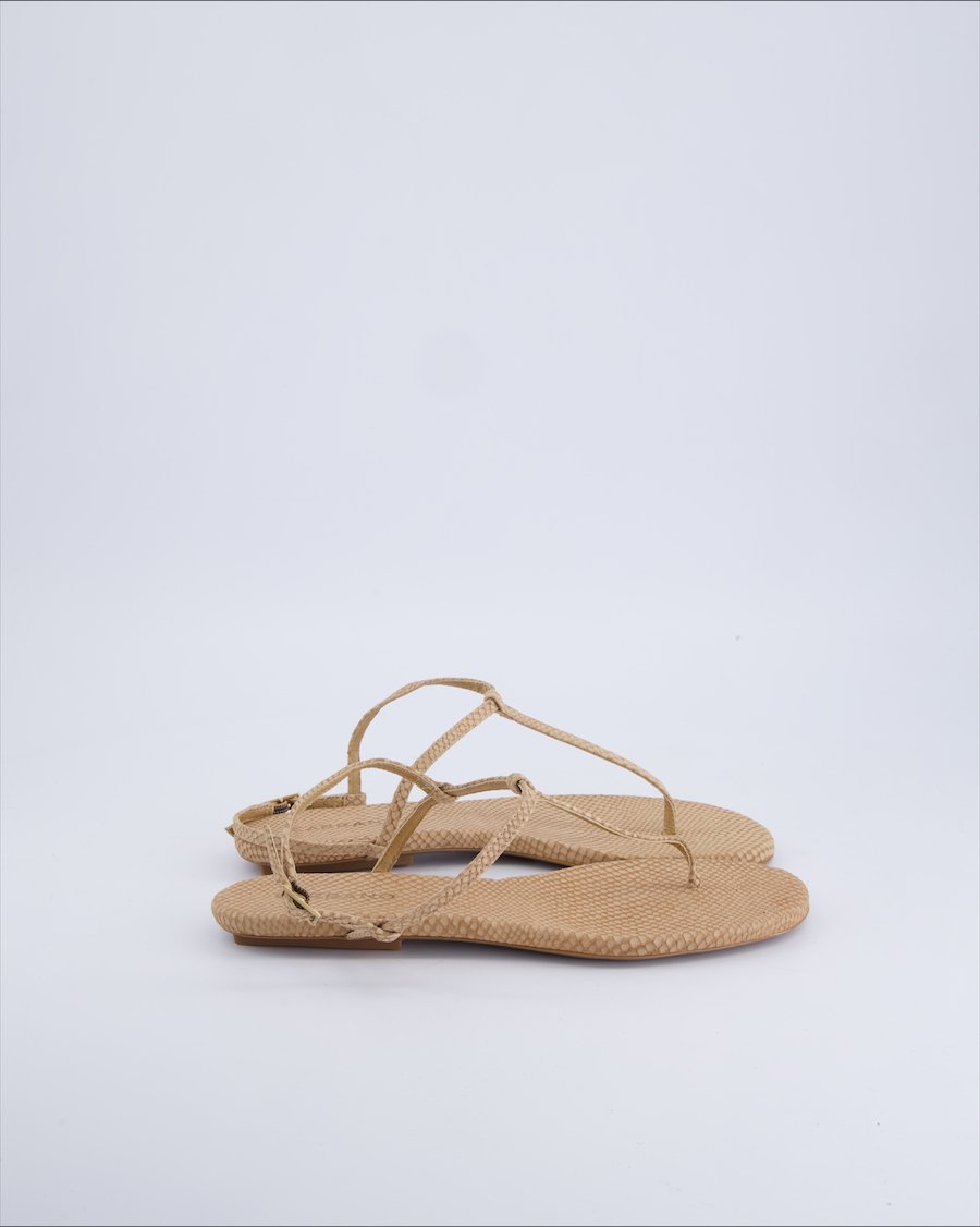 Carrano Flip flops Leather Beige 39 EU