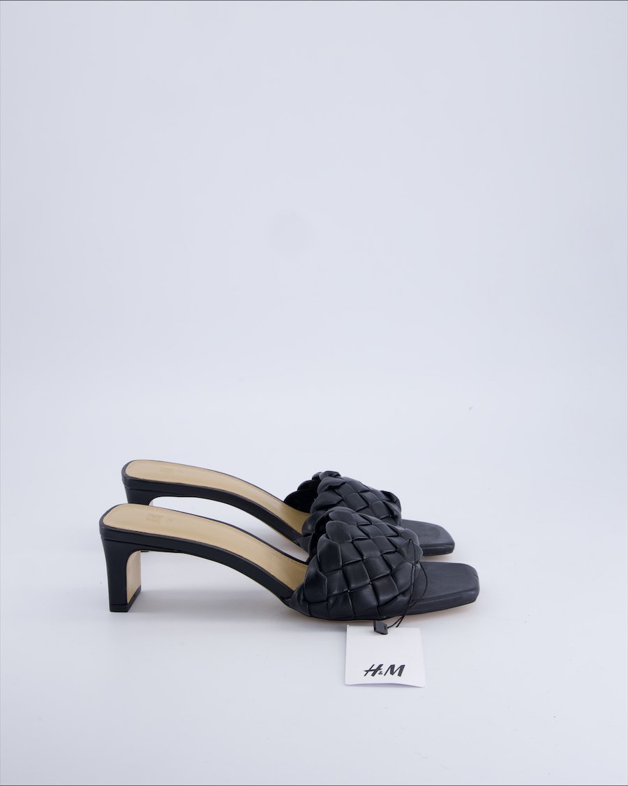 H&m Sandals Polyurethane Black 39 EU