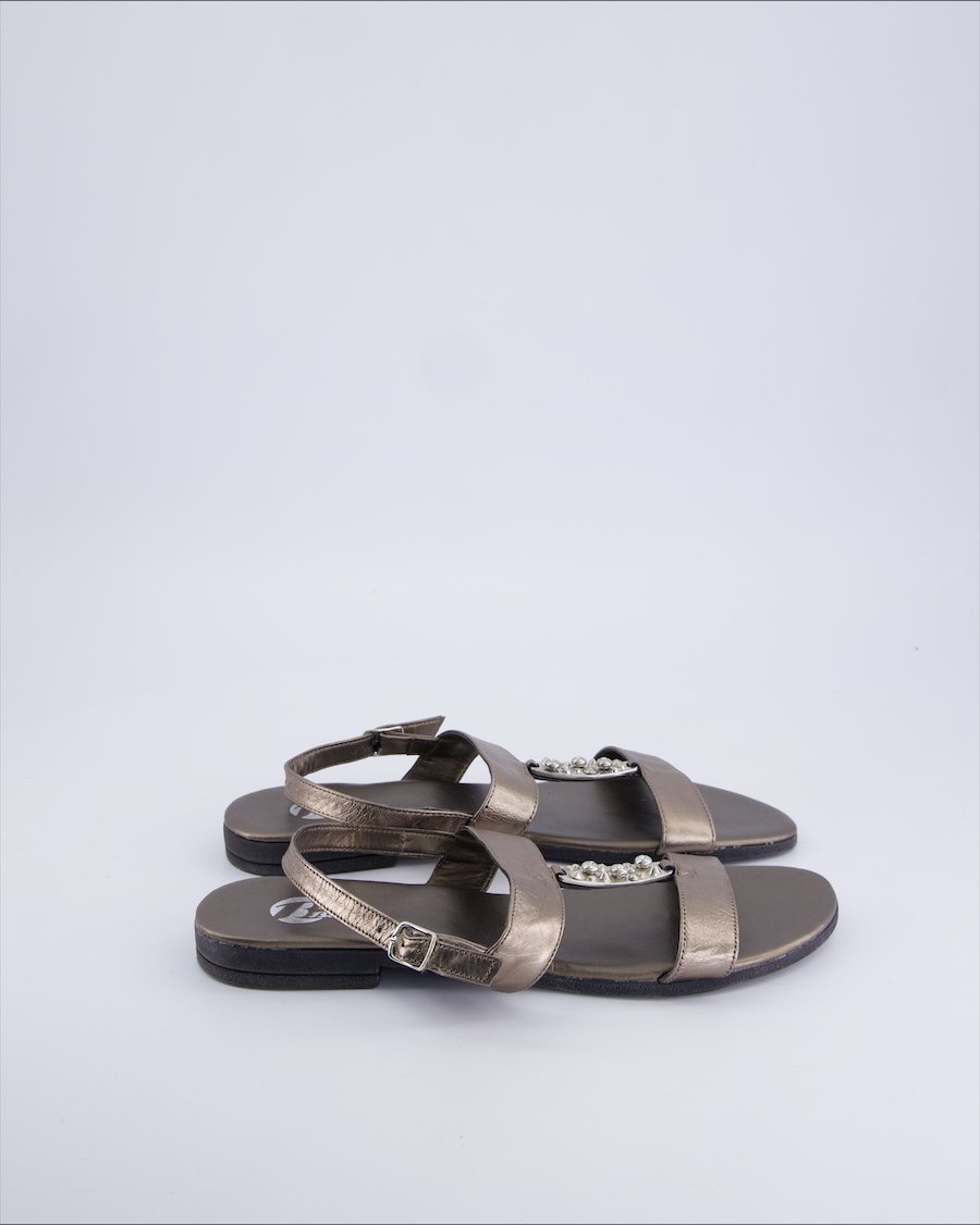 Bata Sandals Leather Silver 41 EU