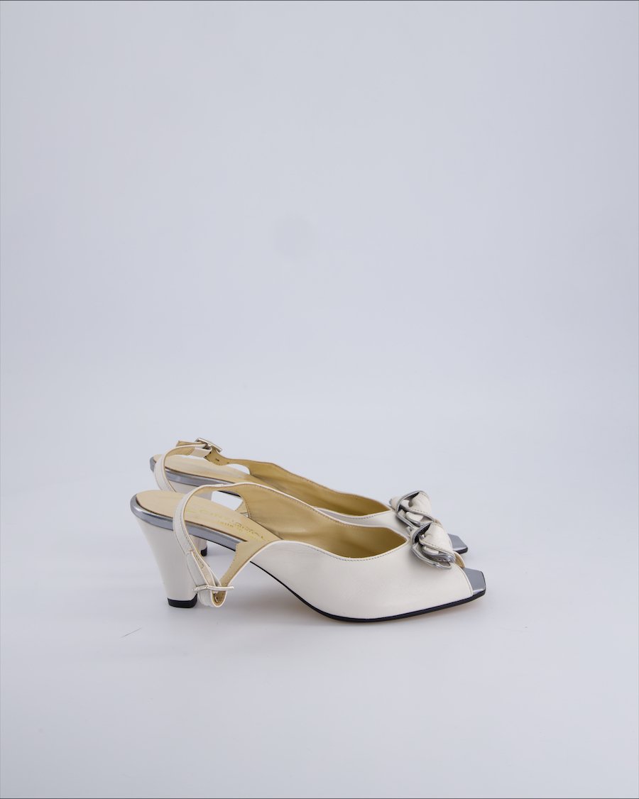 Cinzia Valle Heels Leather White 37 EU