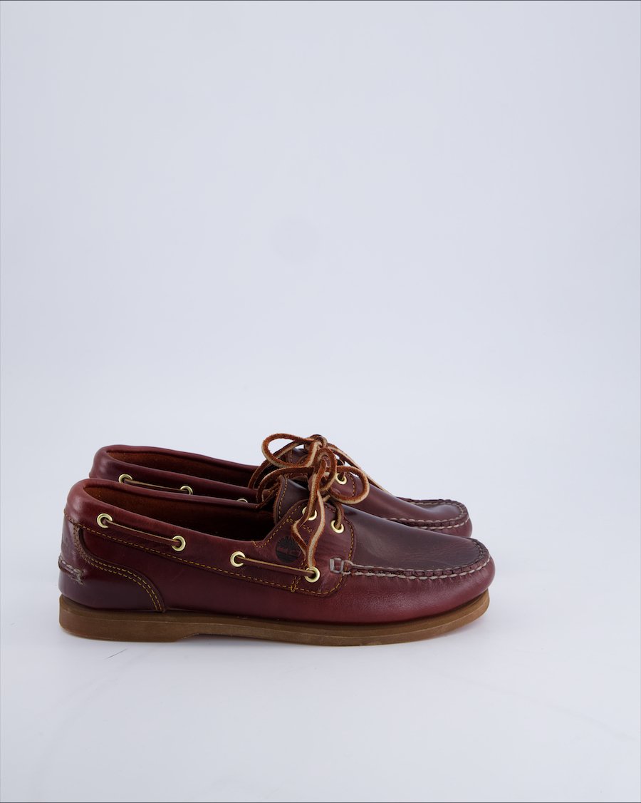 Timberland Lace ups Leather Burgundy 38.5 EU