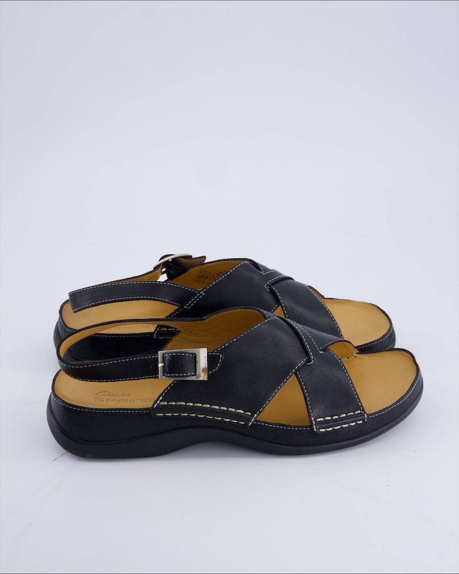 Clarks Sandals Leather Black 40 EU