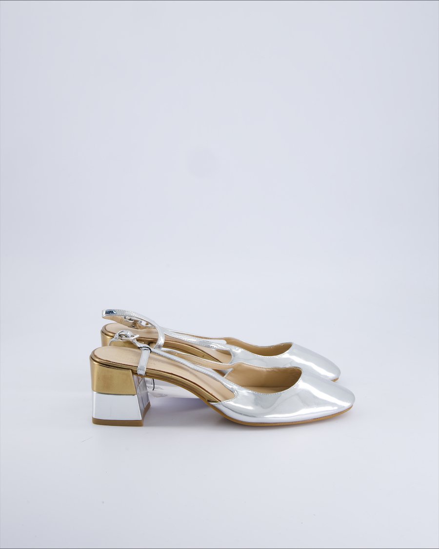 Zara Sandals Polyurethane Silver 38 EU