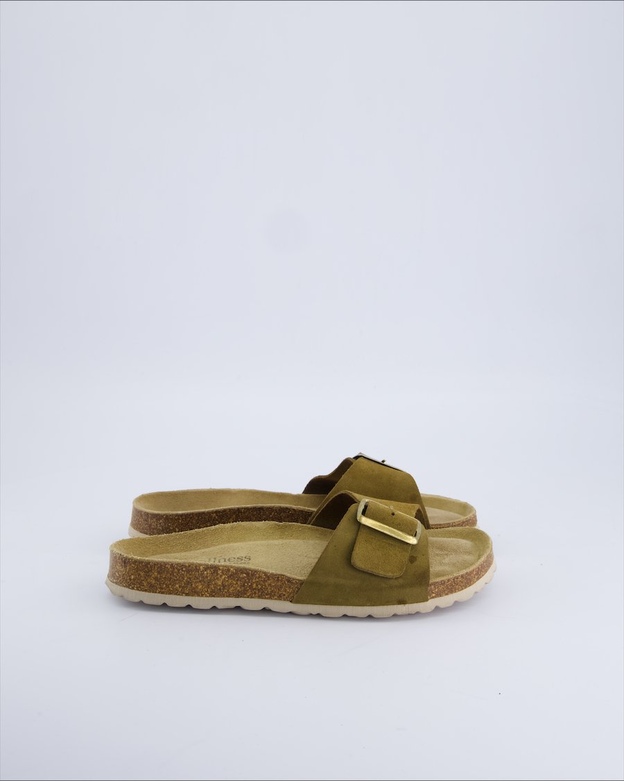 Wellness Sandals Suede Khaki 39 EU