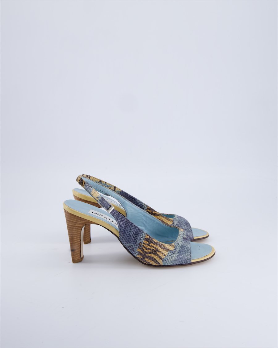 Linea Verde Heels Leather Turquoise 39 EU