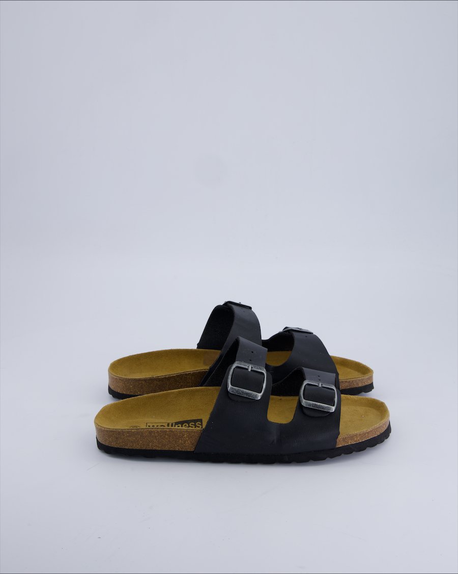 Wellness Sandals Leather Black 40 EU