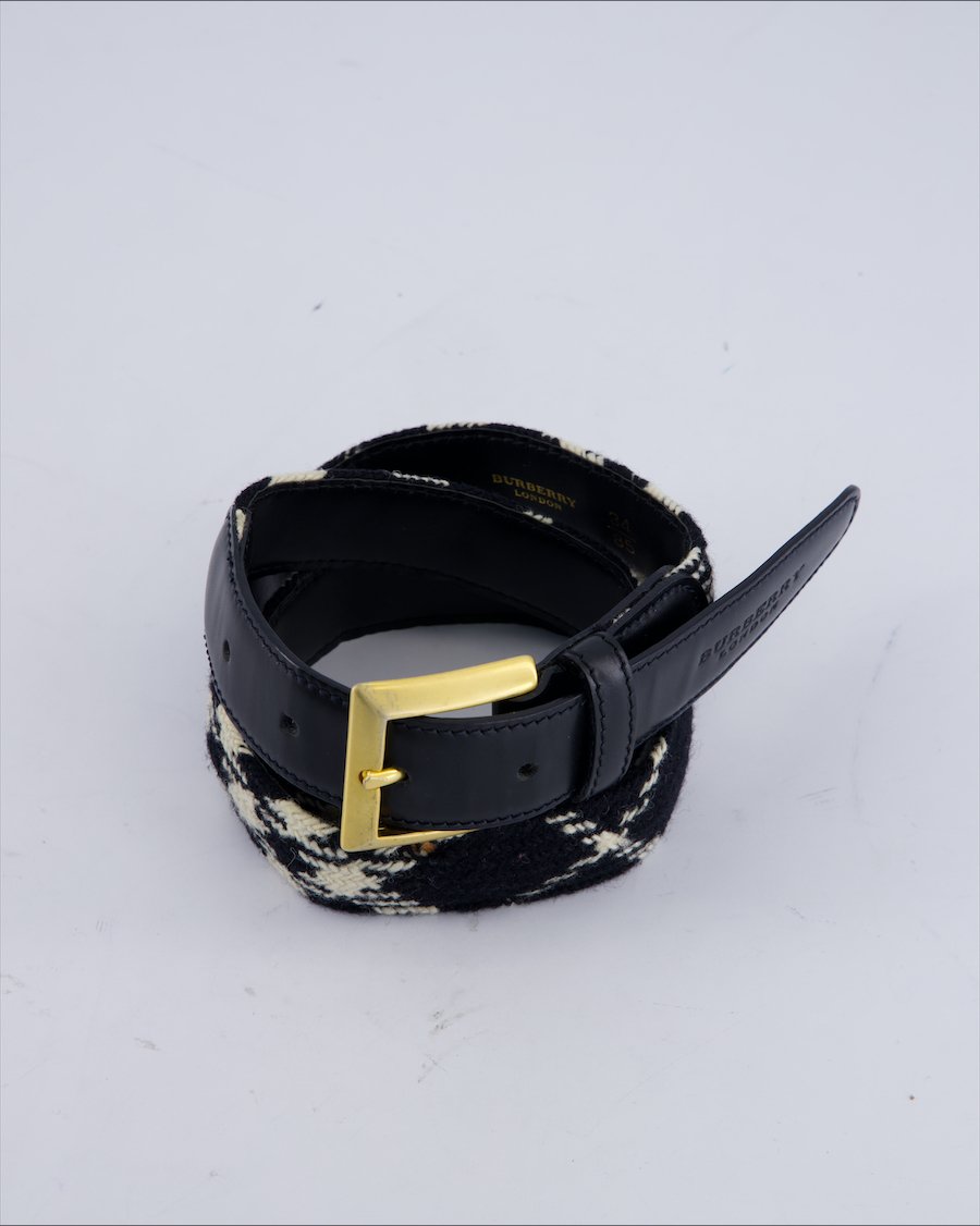 Burberry Belt Cloth Black 85 cm
