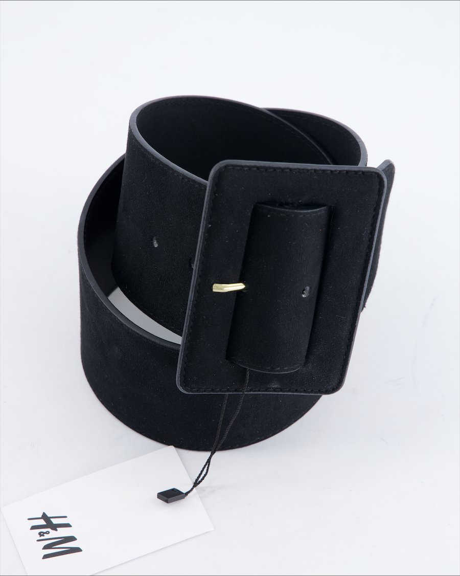 H&m Belt Polyester Black 75 cm