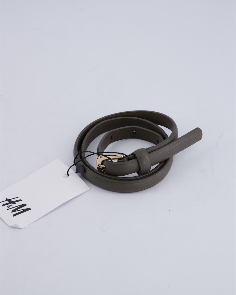 H&m Belt Polyurethane Grey 65 cm
